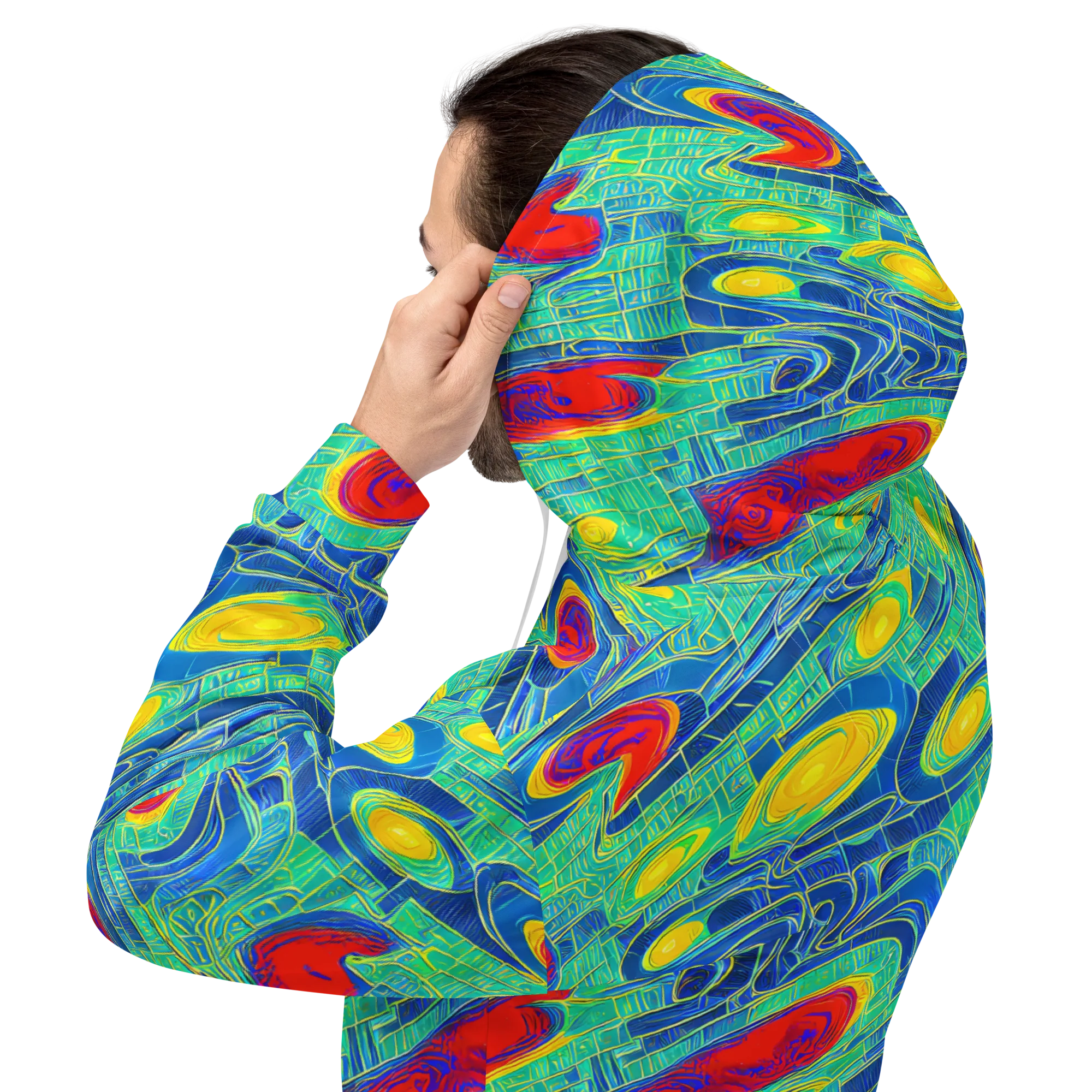 Neon Raceway on Hoodie — Back