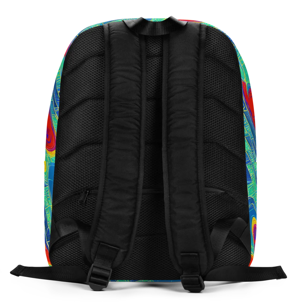 Neon Raceway on Minimalist Backpack — Back