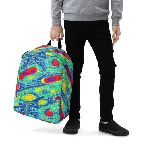 Neon Raceway on a Minimalist Backpack