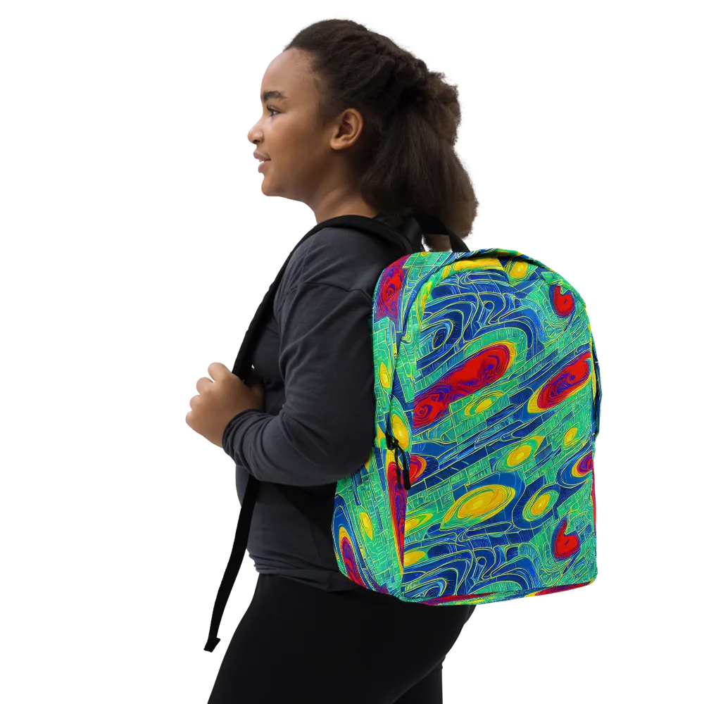 Neon Raceway on Minimalist Backpack — Right Front