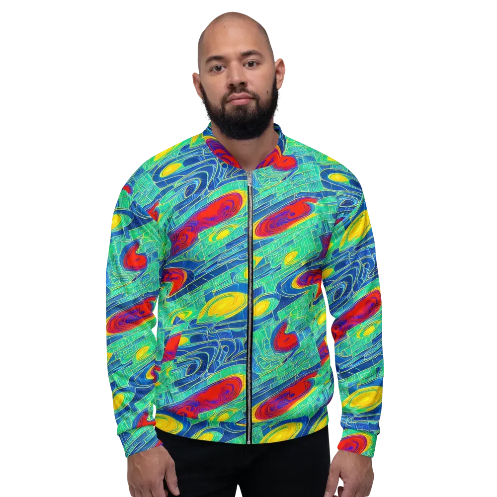 Neon Raceway on Bomber Jacket — Front