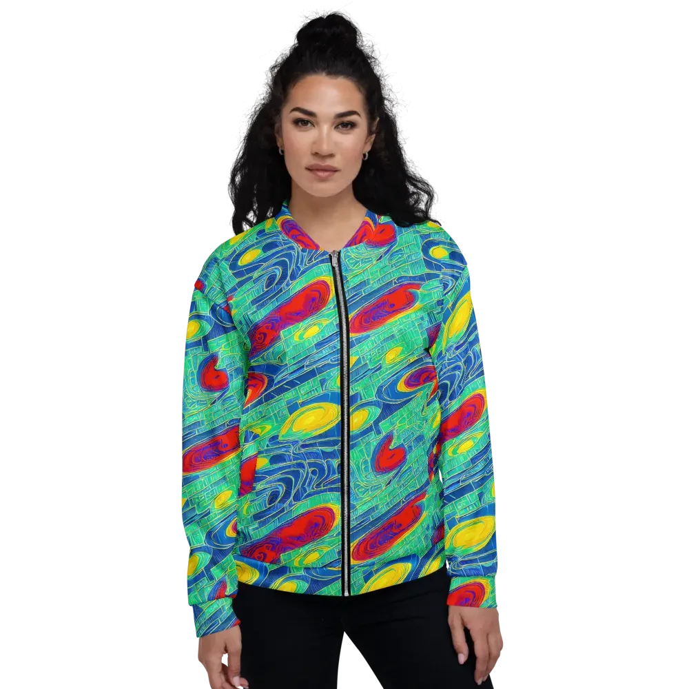 Neon Raceway on Bomber Jacket — Front