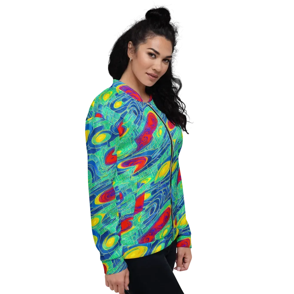 Neon Raceway on Bomber Jacket — Right