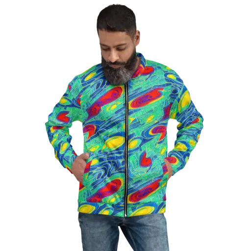 Neon Raceway on a Bomber Jacket
