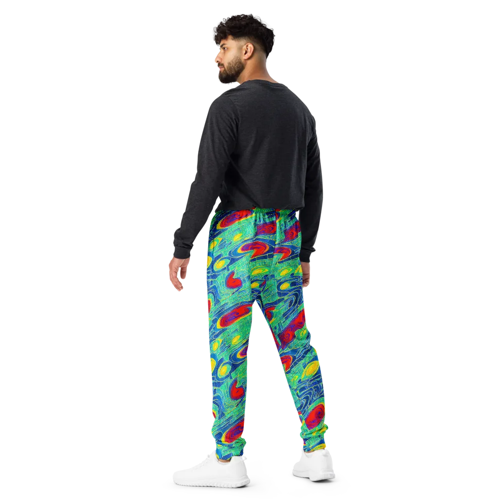 Neon Raceway on Men's Joggers — Back