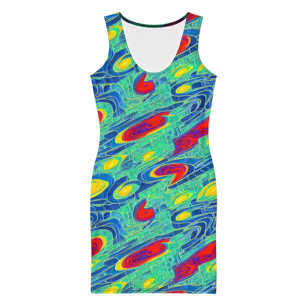 Neon Raceway on Bodycon Dress — Front