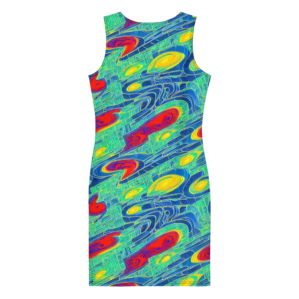 Neon Raceway on Bodycon Dress — Back