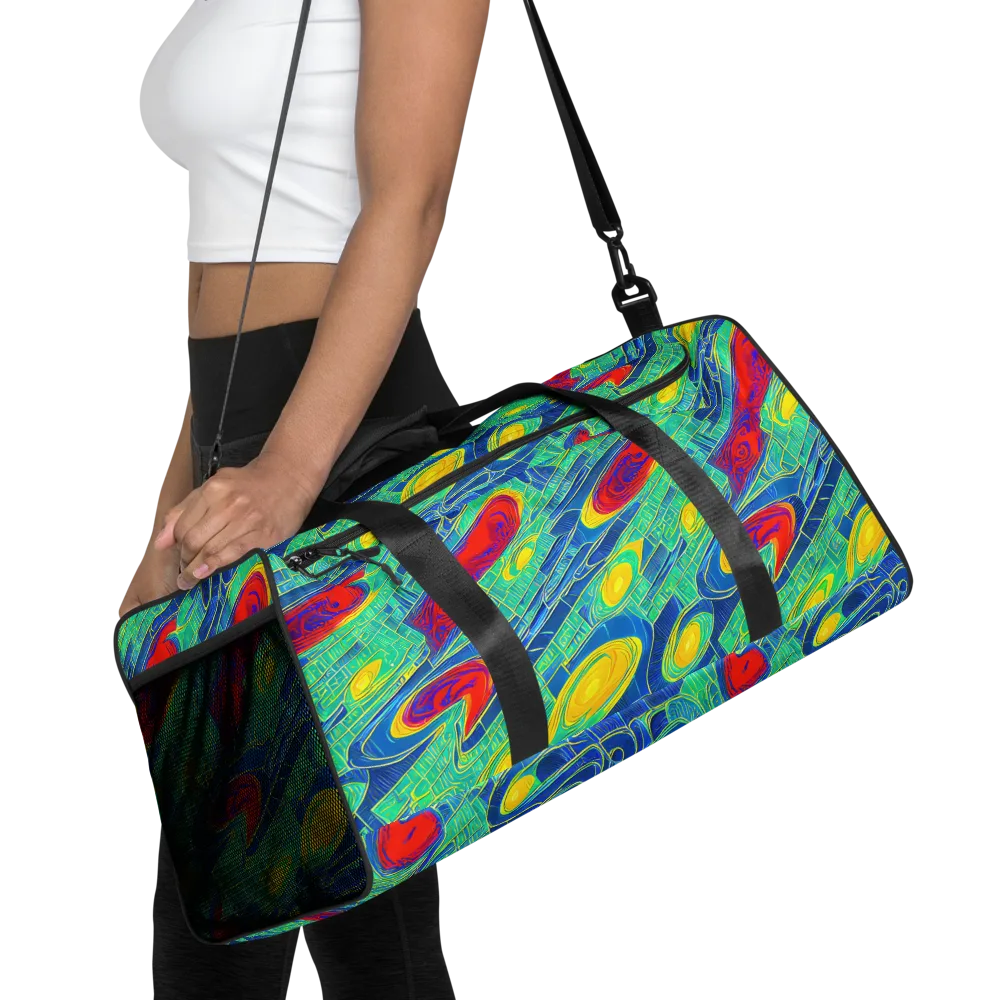 Neon Raceway on Duffle Bag — Front