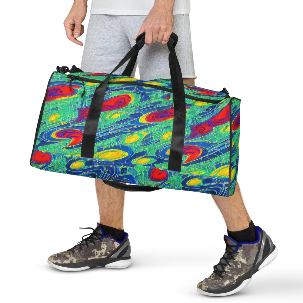 Neon Raceway on Duffle Bag — Front