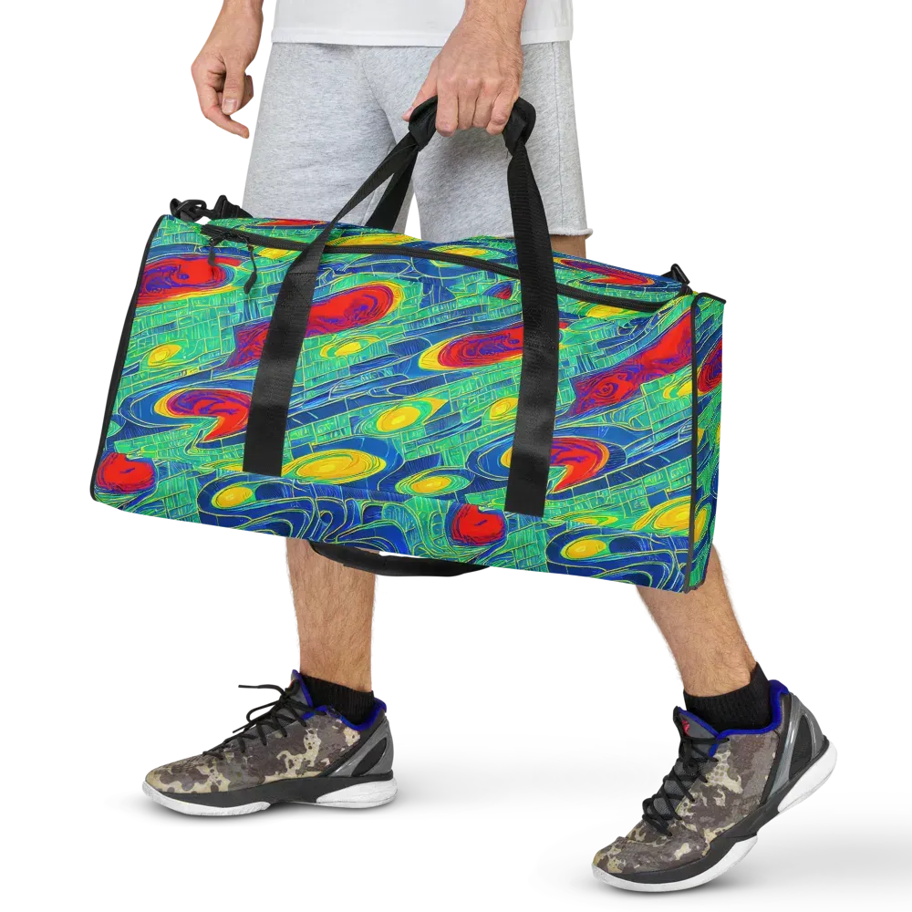 Neon Raceway on Duffle Bag — Front