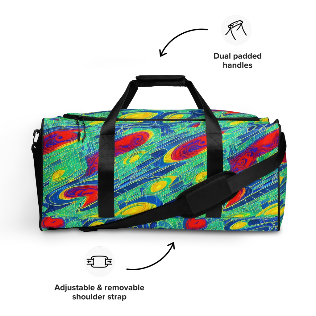 Neon Raceway on Duffle Bag — Front
