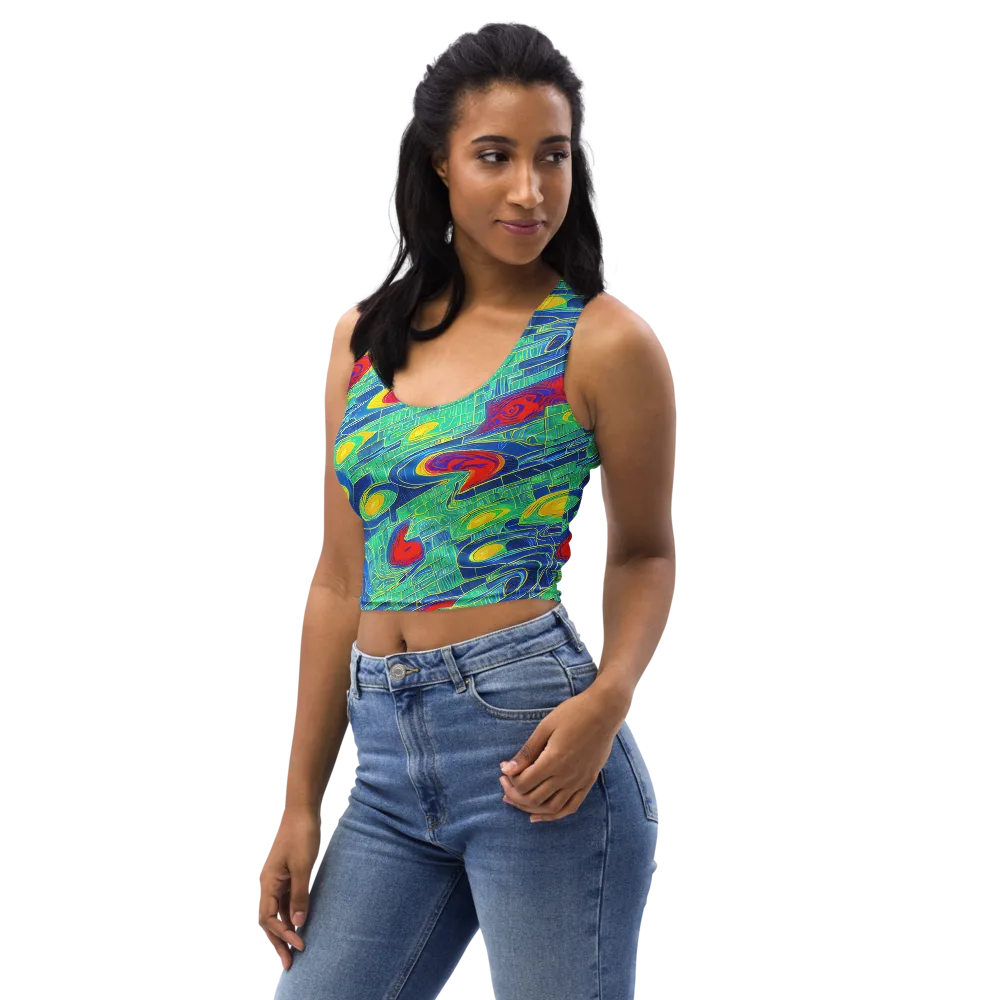 Neon Raceway on Crop Top — Left Front