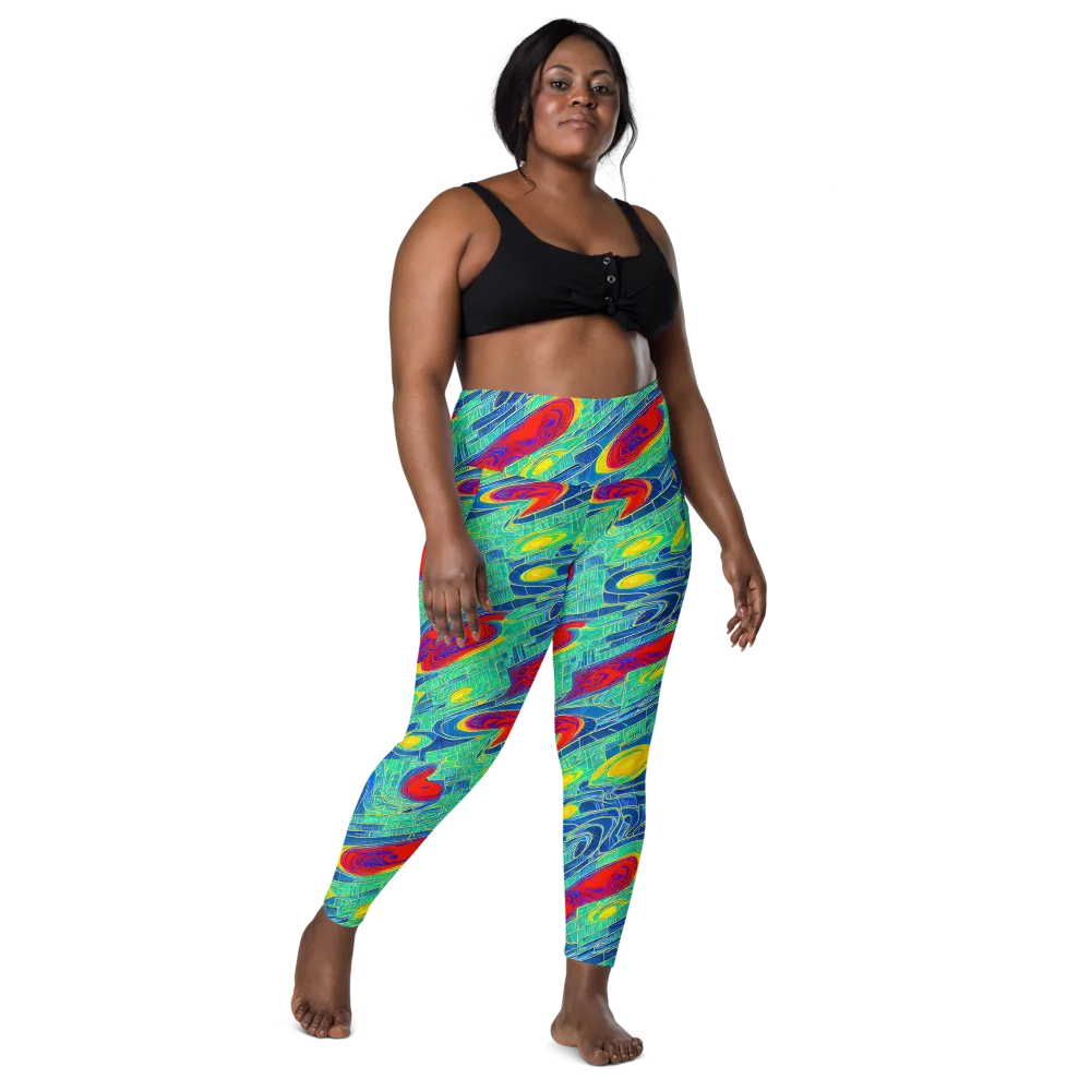 Neon Raceway on Leggings with Pockets — Front