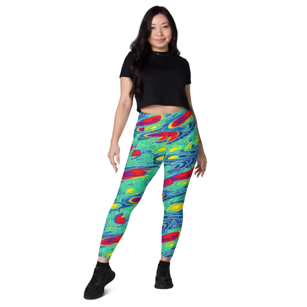 Neon Raceway on Leggings with Pockets — Front