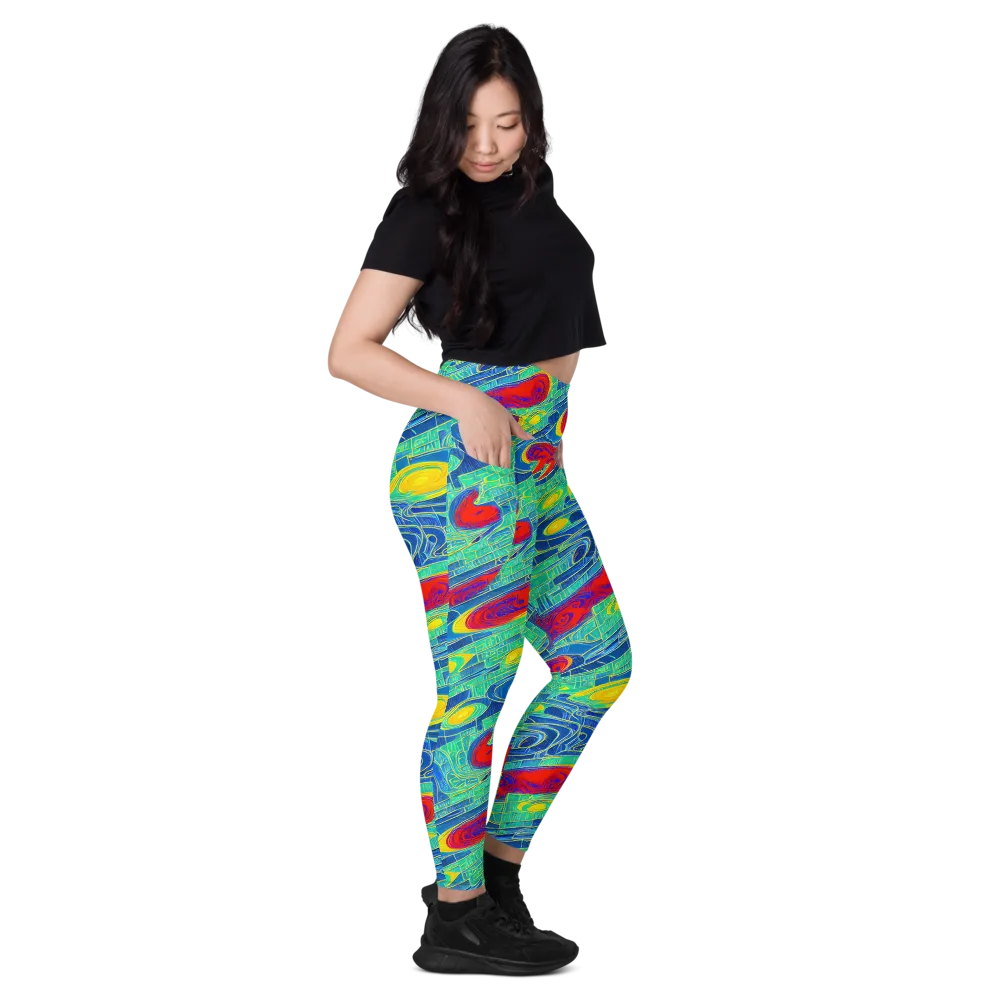 Neon Raceway on Leggings with Pockets — Right