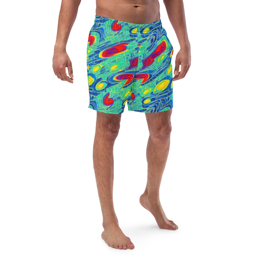 Neon Raceway on Swim Trunks — Front