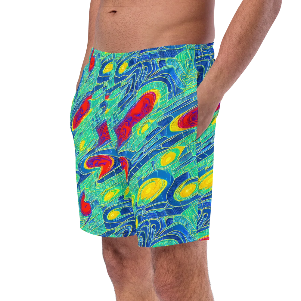 Neon Raceway on Swim Trunks — Left Front