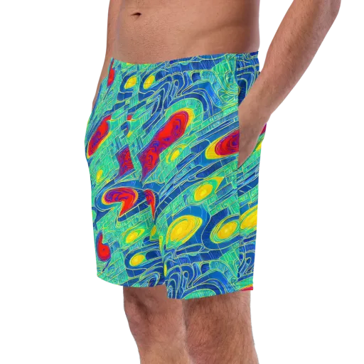 Neon Raceway on a Swim Trunks