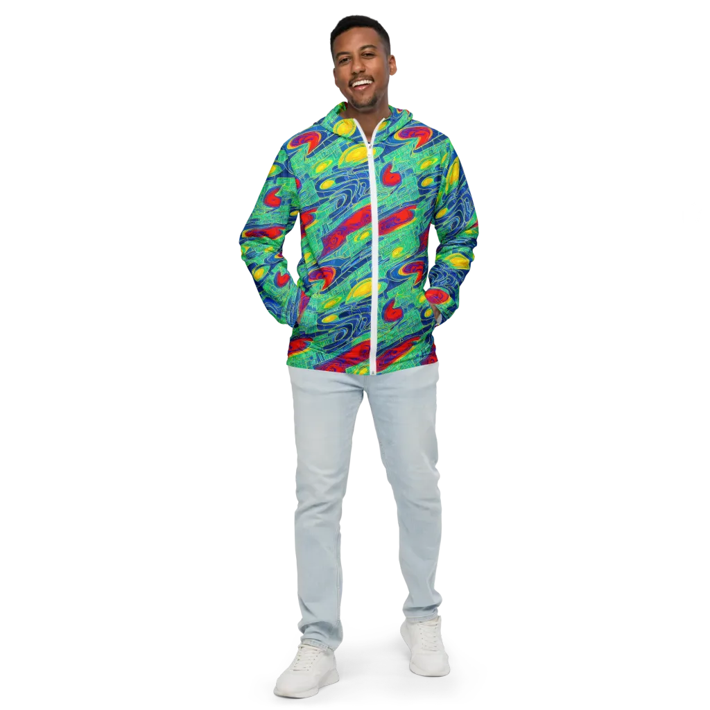 Neon Raceway on Men's Windbreaker — Front