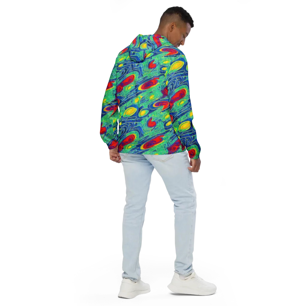 Neon Raceway on Men's Windbreaker — Back