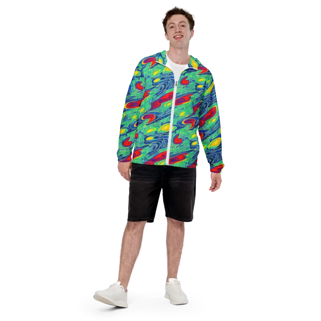 Neon Raceway on Men's Windbreaker — Front
