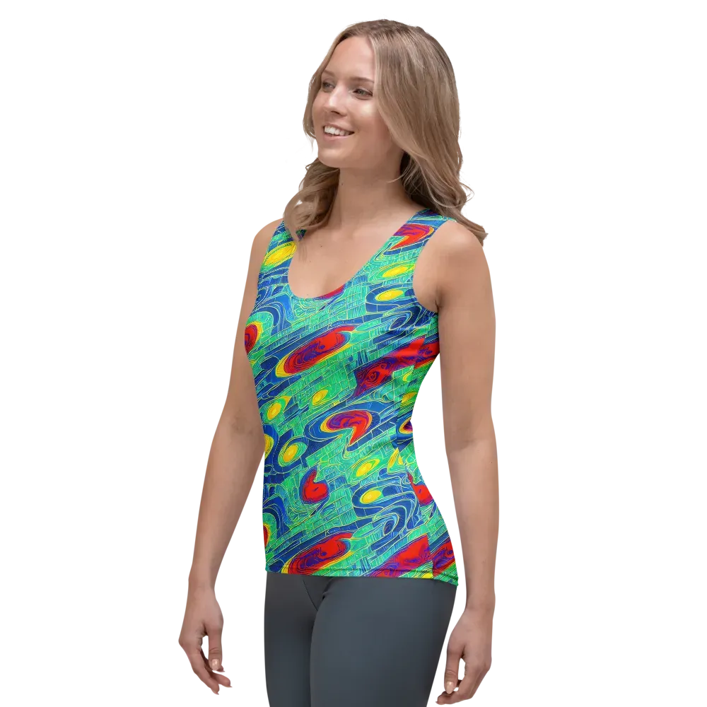 Neon Raceway on Women's Tank Top — Left Front