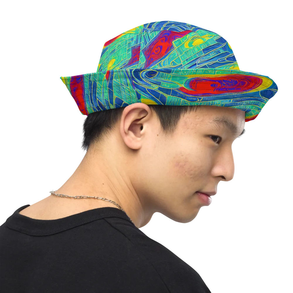 Neon Raceway on Reversible Bucket Hat — Right Outside