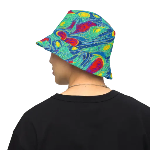 Neon Raceway on a Reversible Bucket Hat