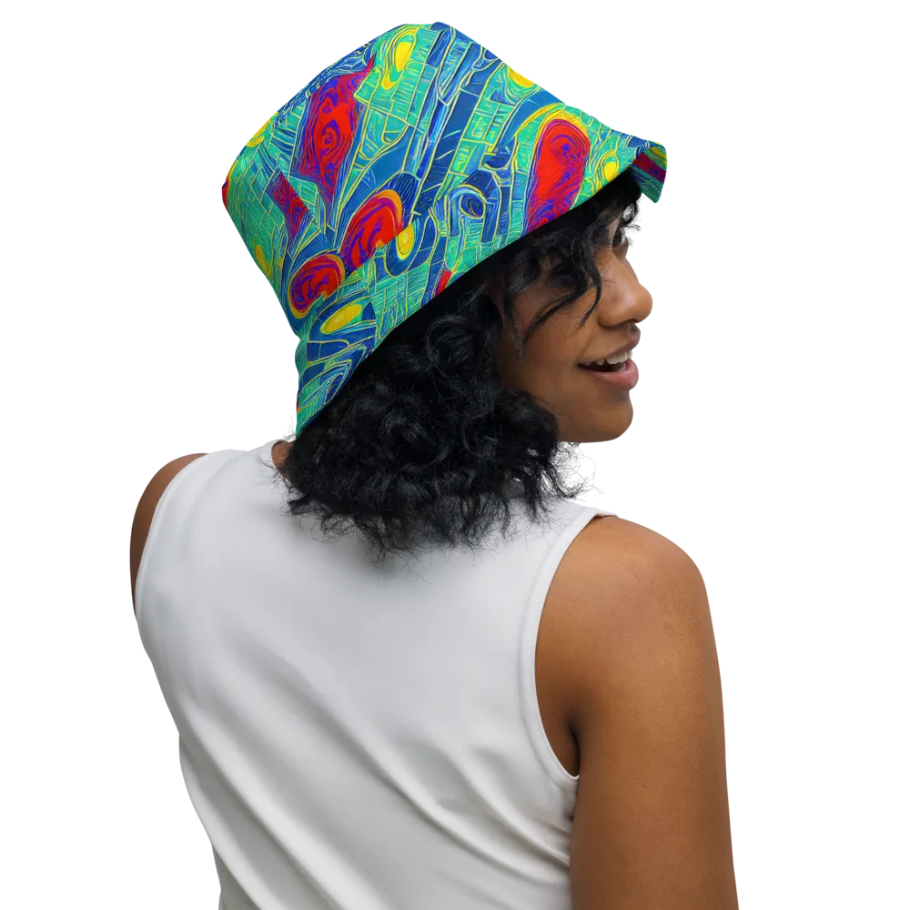 Neon Raceway on Reversible Bucket Hat — Right Outside