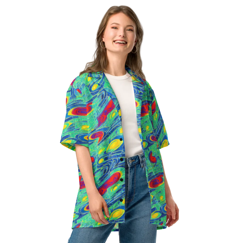 Neon Raceway on Button Shirt — Front