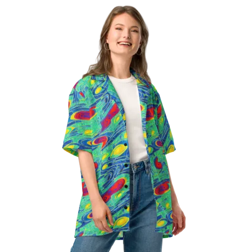 Neon Raceway on a Button Shirt