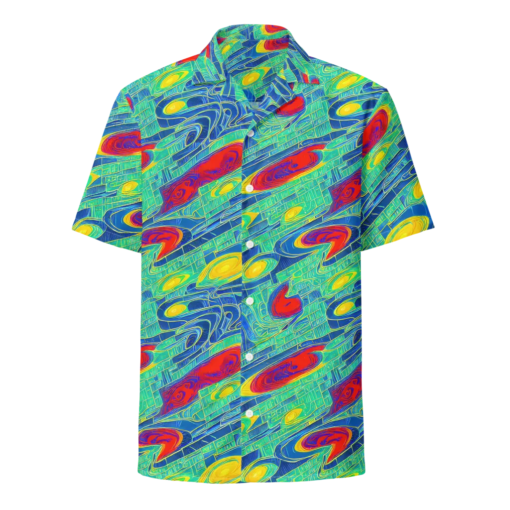 Neon Raceway on Button Shirt — Front