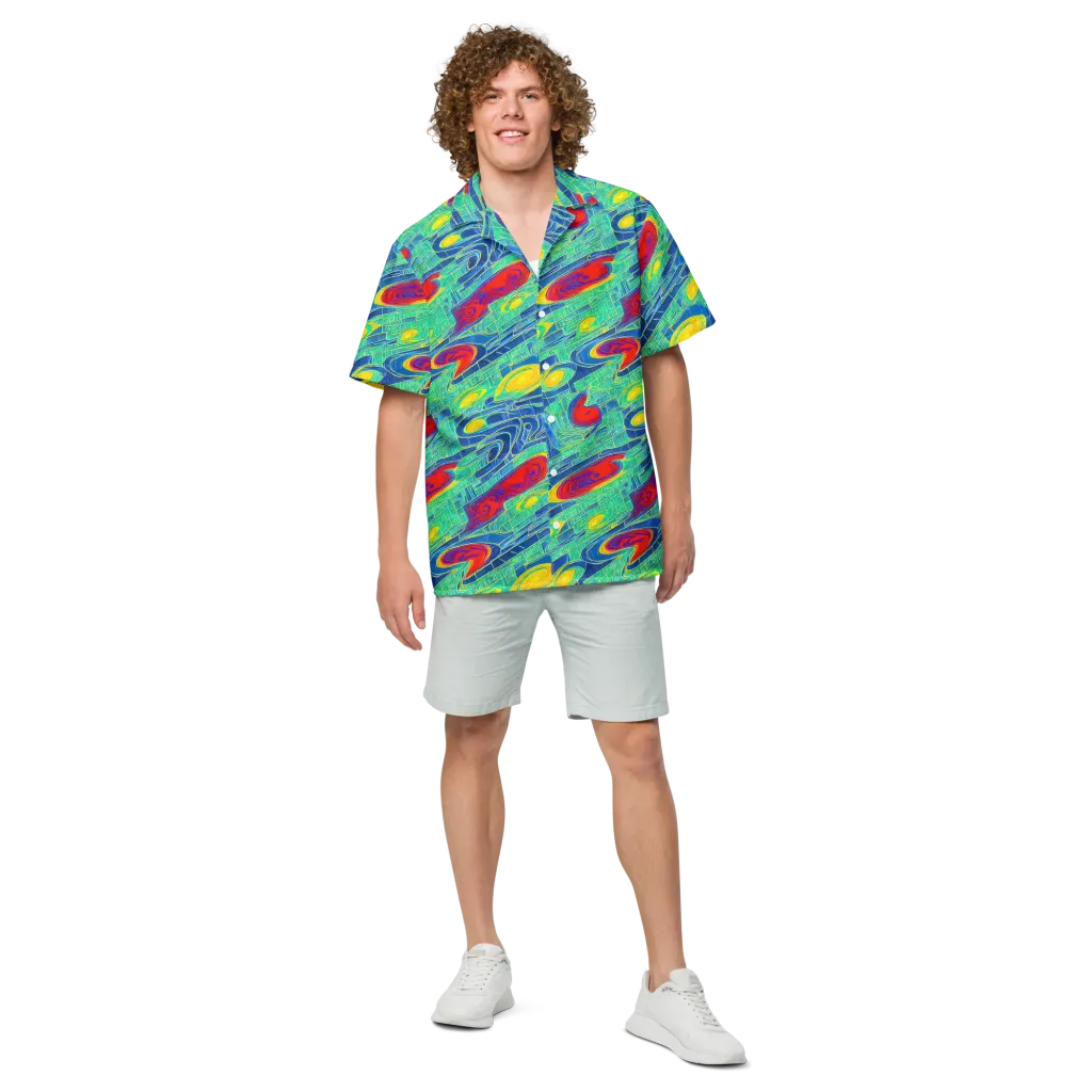 Neon Raceway on Button Shirt — Front