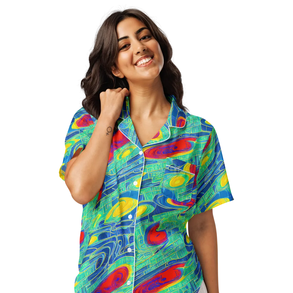 Neon Raceway on Women's Short Sleeve Pajama Top — Front