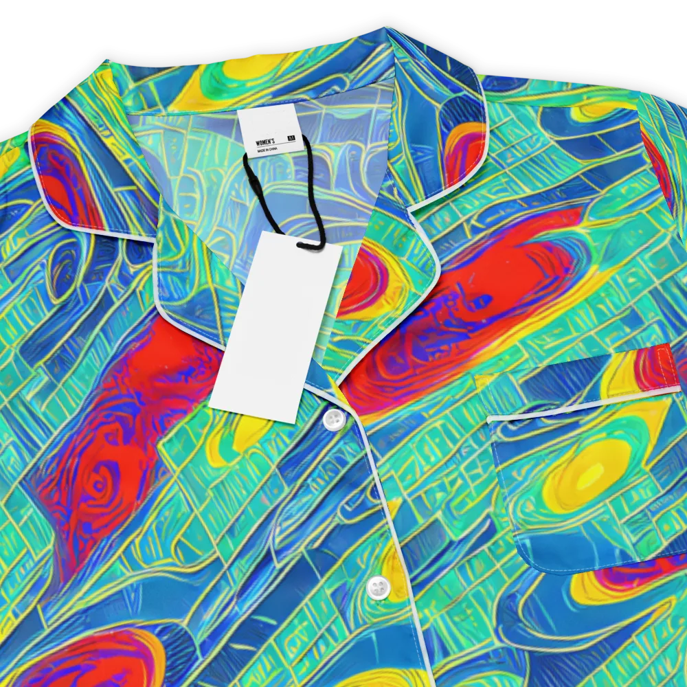 Neon Raceway on Women's Short Sleeve Pajama Top — Product details