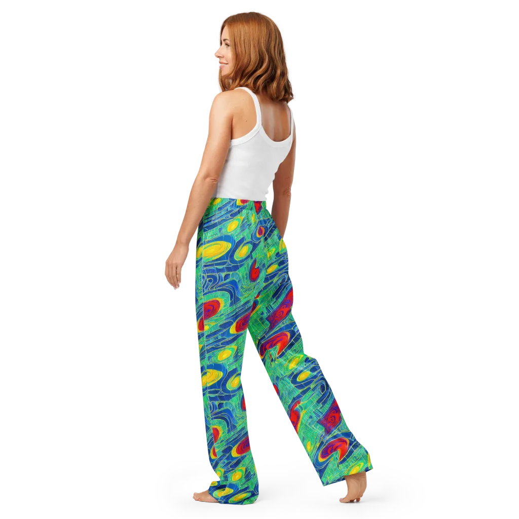 Neon Raceway on Women's Pajama Pants — Back
