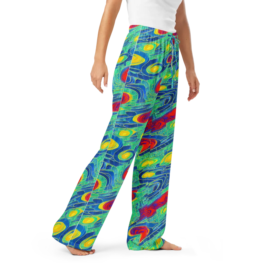 Neon Raceway on Women's Pajama Pants — Right Front