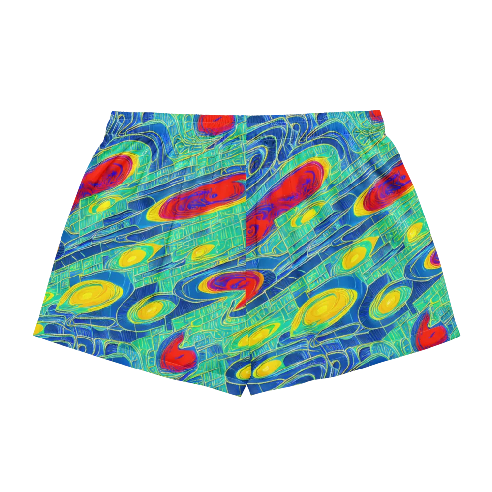 Neon Raceway on Women's Pajama Shorts — Back