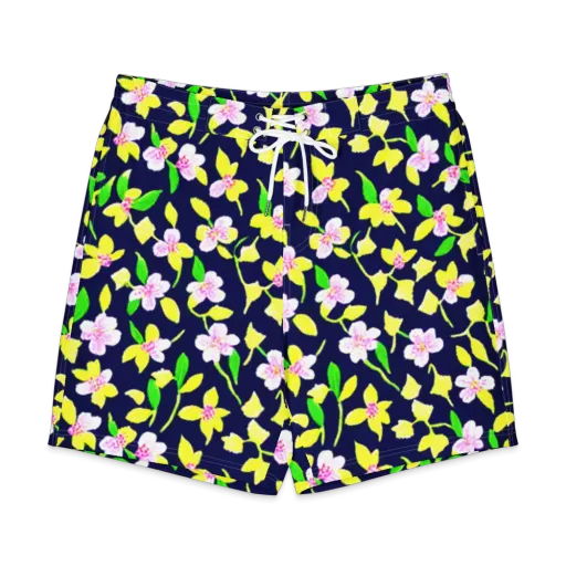 Navy Blossom on a Men's Board Shorts