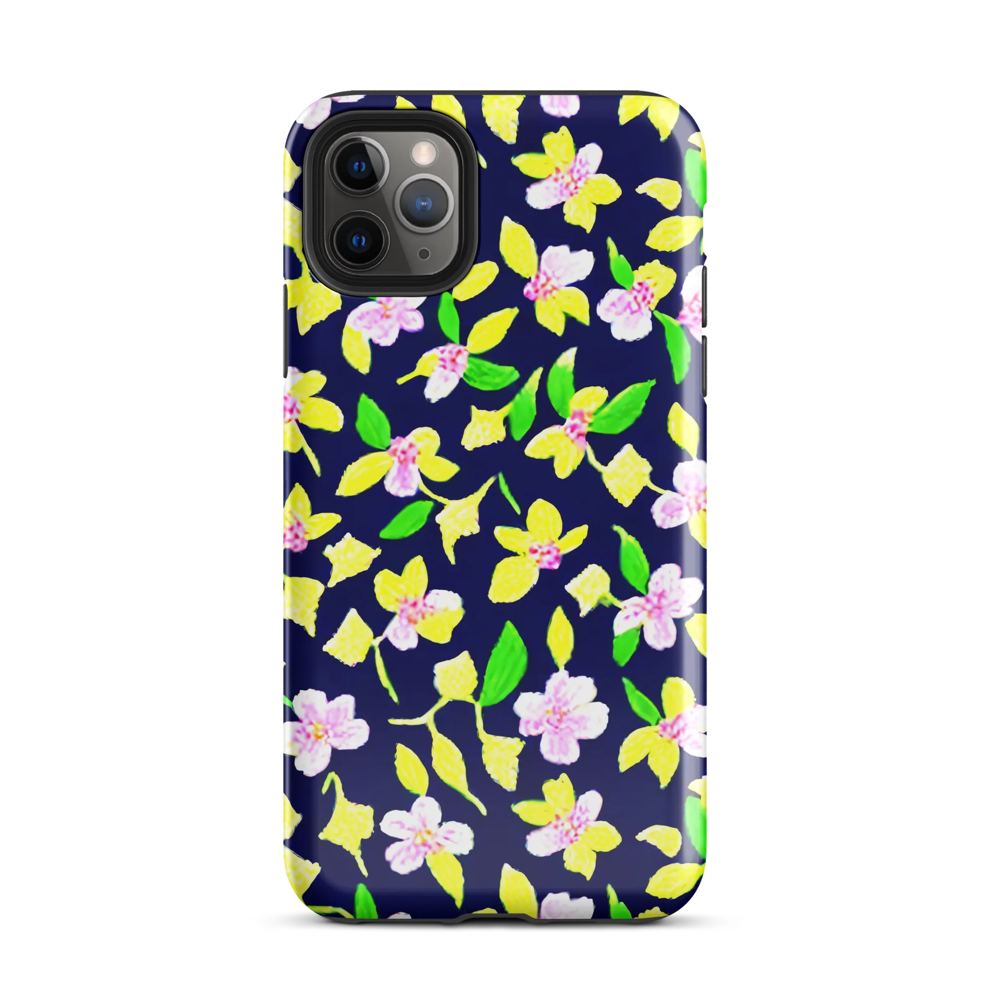 Navy Blossom on Tough Case for iPhone® — Front