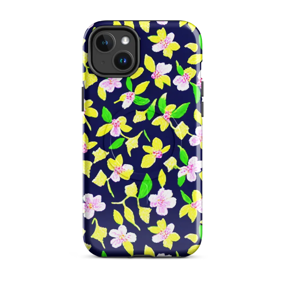 Navy Blossom on MagSafe Tough Case for iPhone® — Front