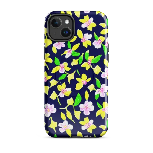 Navy Blossom on a MagSafe Tough Case for iPhone®
