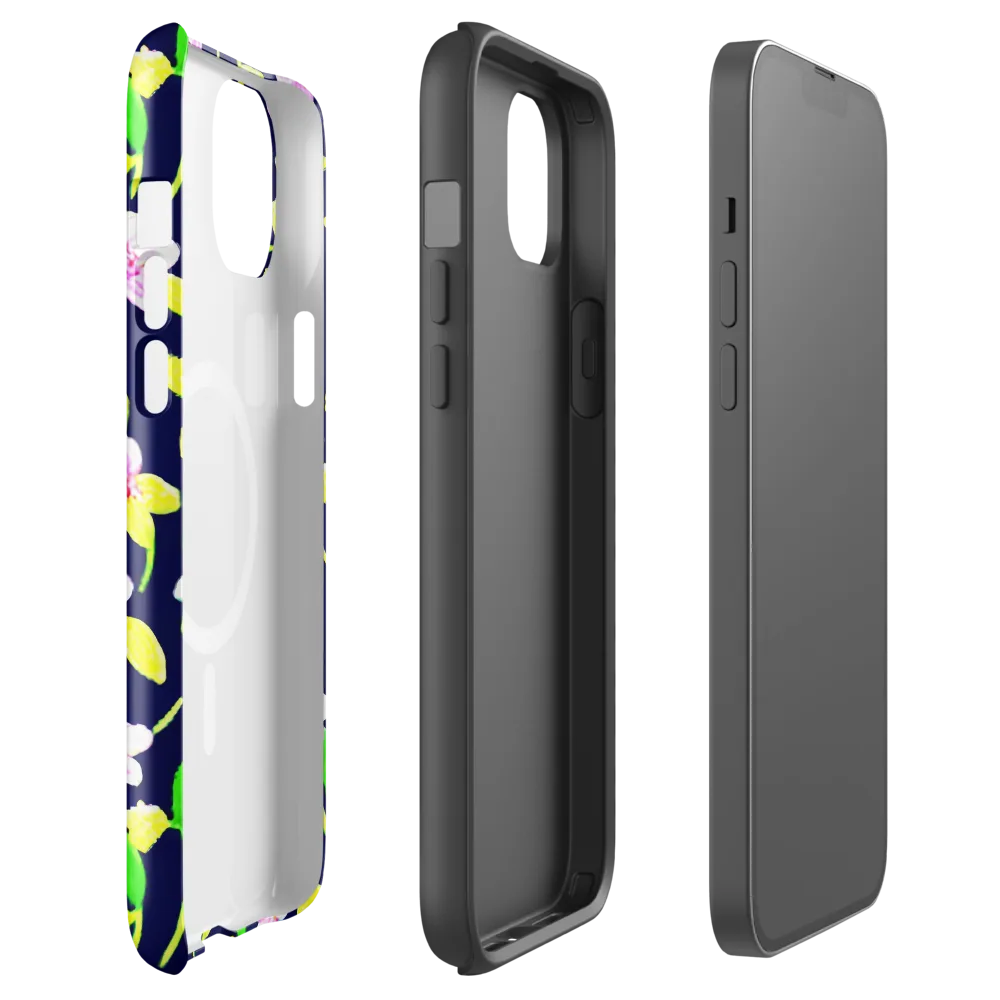 Navy Blossom on MagSafe Tough Case for iPhone® — Front