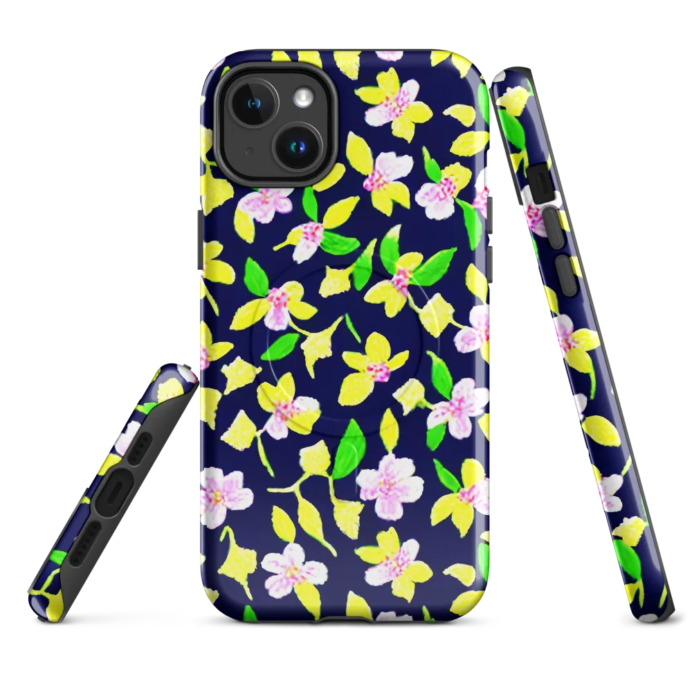 Navy Blossom on MagSafe Tough Case for iPhone® — Front