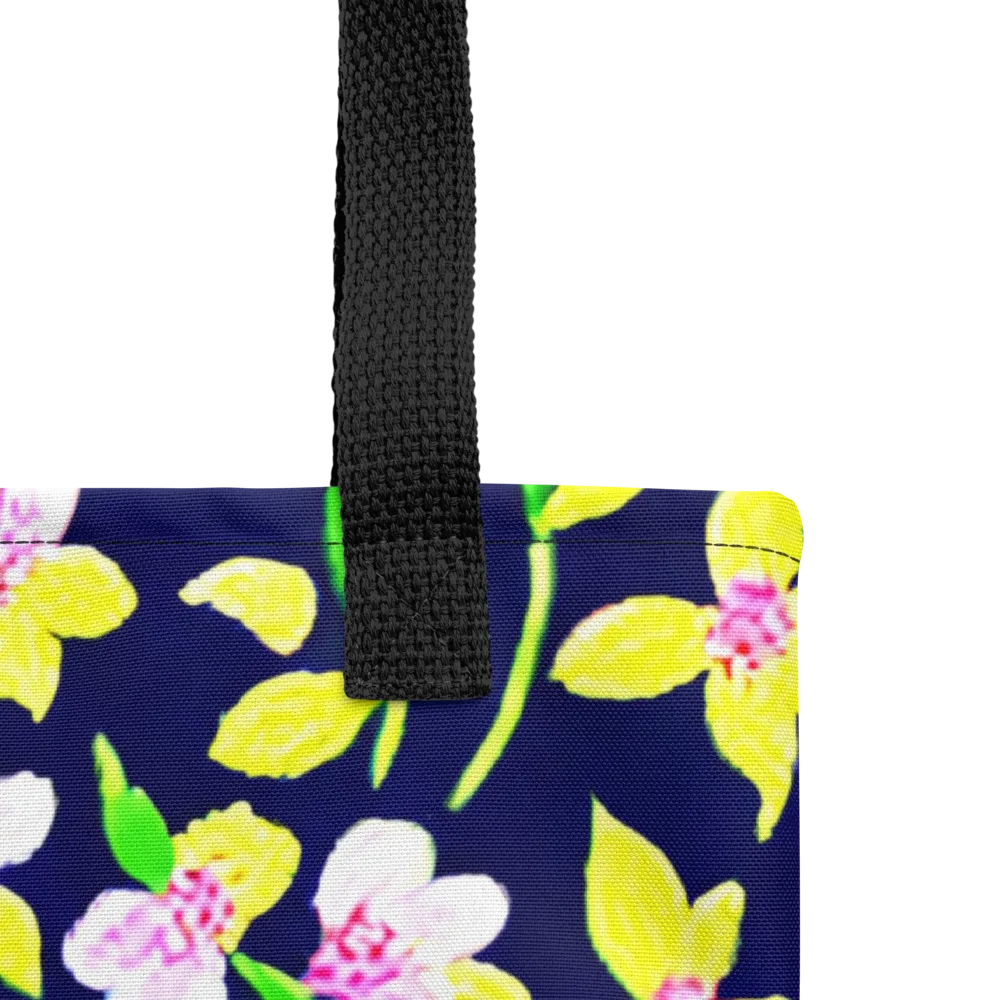 Navy Blossom on Tote Bag — Product details