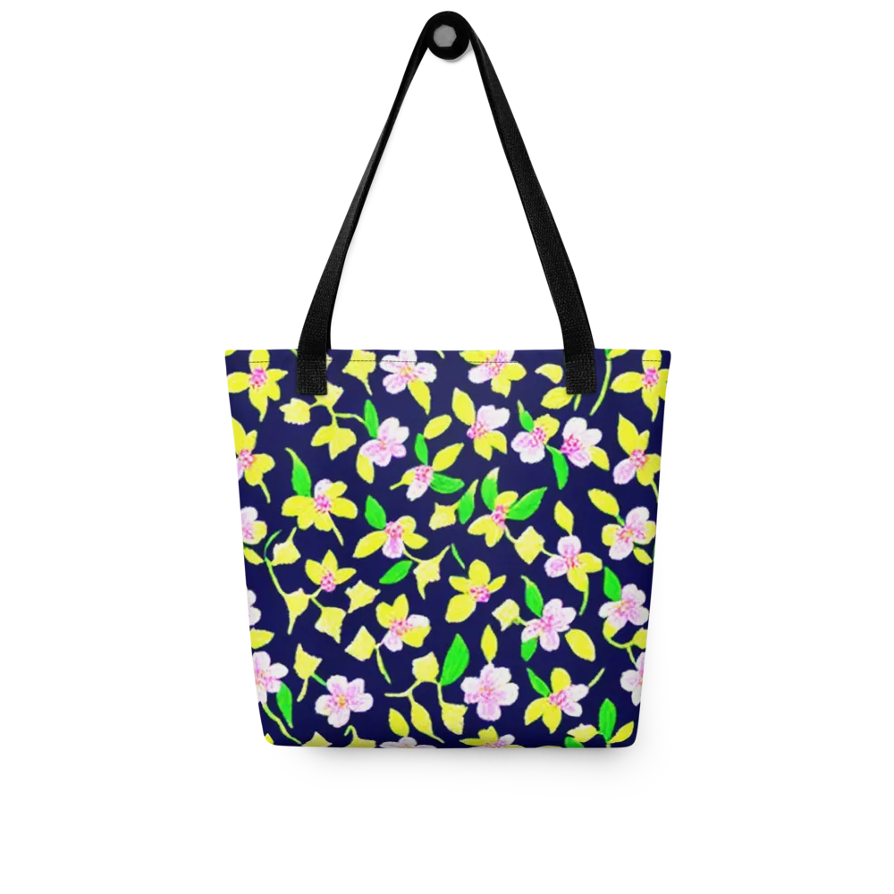 Navy Blossom on Tote Bag — Front