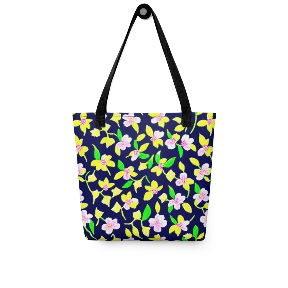 Navy Blossom on Tote Bag — Front