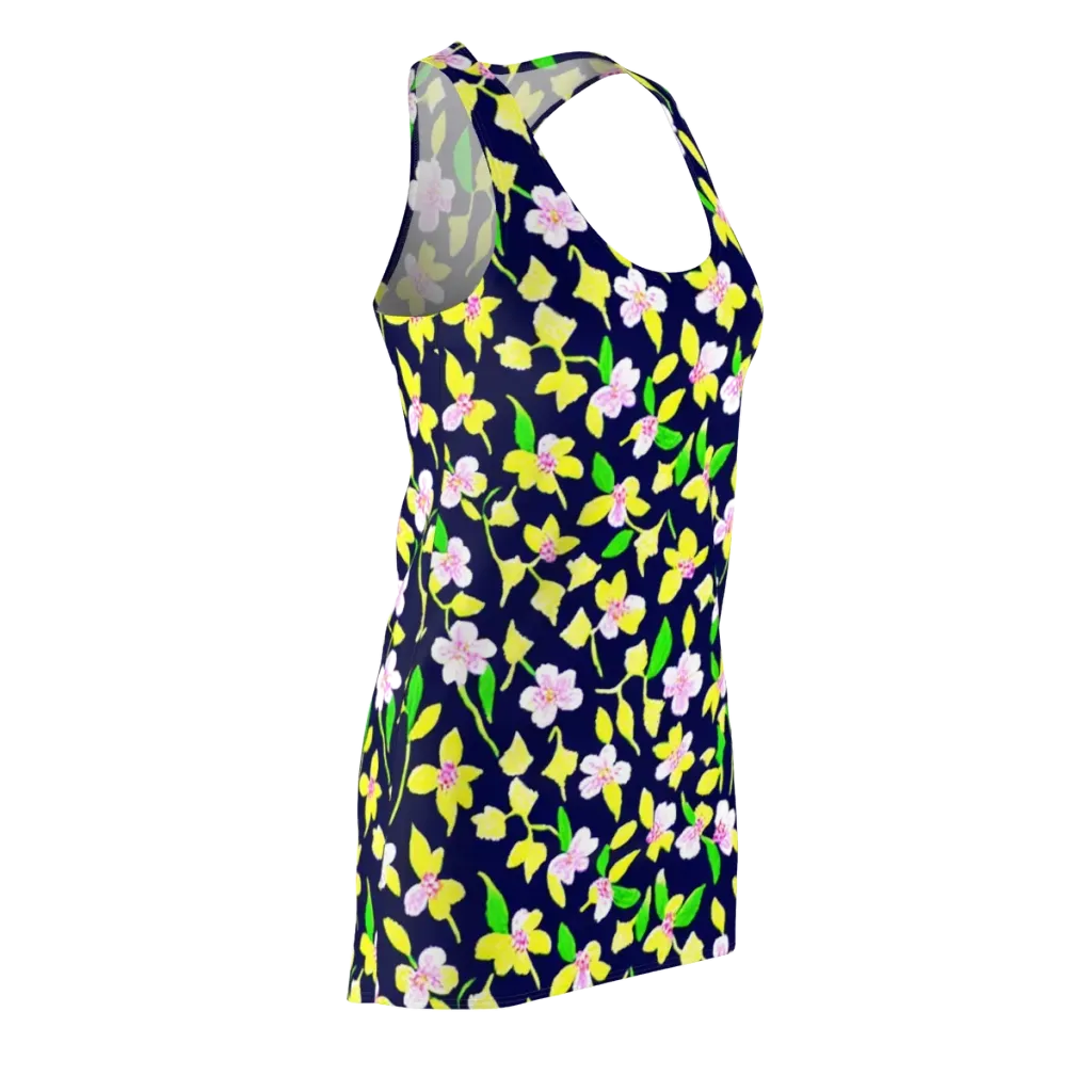 Navy Blossom on Racerback Dress — Front Side