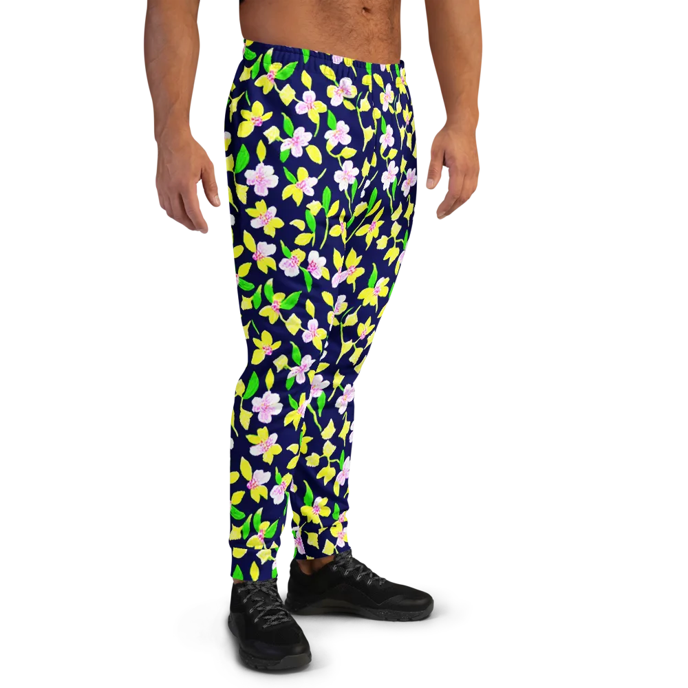 Navy Blossom on Men's Joggers — Right