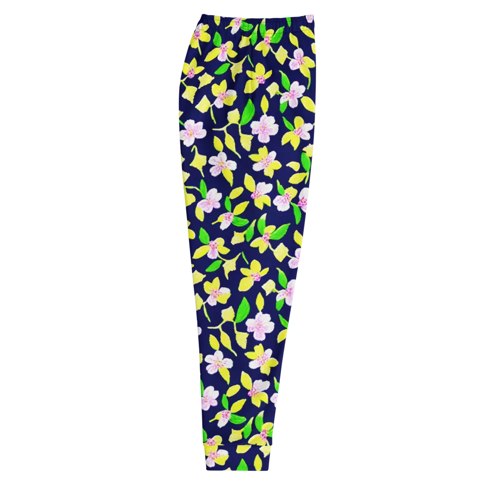 Navy Blossom on Men's Joggers — Right